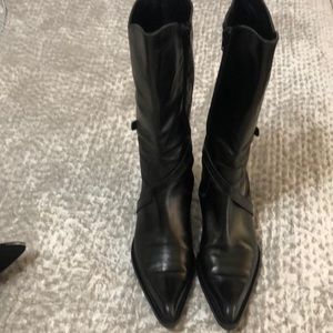 Italian Made Black Leather Boots by Mayis